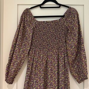 J.Crew Organic Cotton Daydream Midi Dress in Liberty Busy Izzy floral print